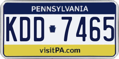 PA license plate KDD7465