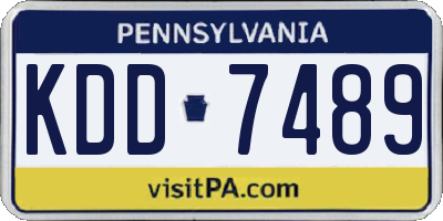 PA license plate KDD7489