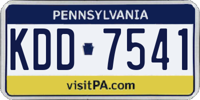 PA license plate KDD7541