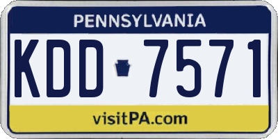 PA license plate KDD7571