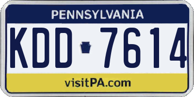PA license plate KDD7614
