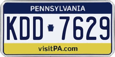 PA license plate KDD7629