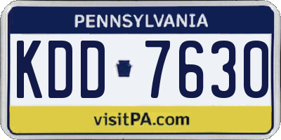 PA license plate KDD7630