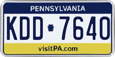 PA license plate KDD7640