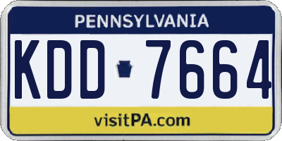 PA license plate KDD7664