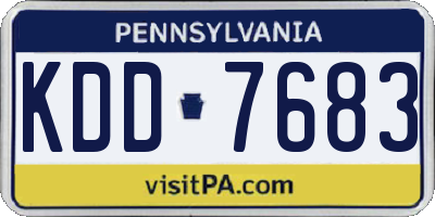 PA license plate KDD7683