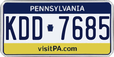 PA license plate KDD7685