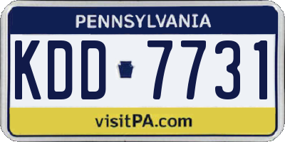 PA license plate KDD7731