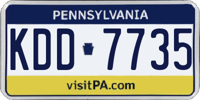 PA license plate KDD7735