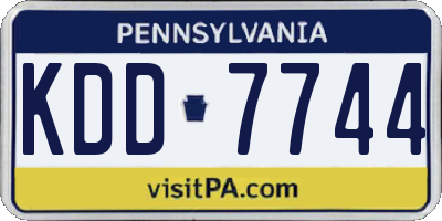 PA license plate KDD7744