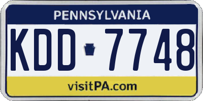 PA license plate KDD7748