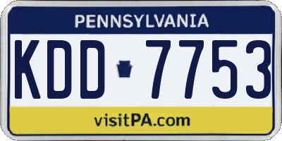 PA license plate KDD7753
