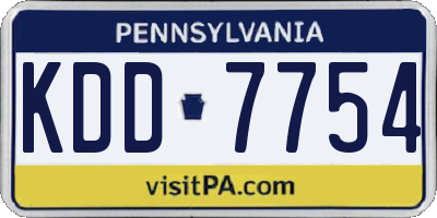 PA license plate KDD7754