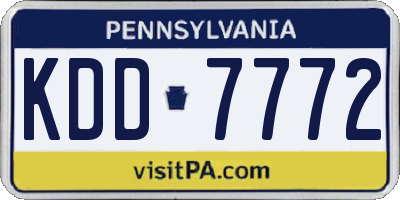 PA license plate KDD7772