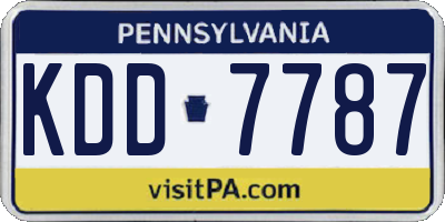 PA license plate KDD7787