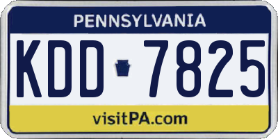 PA license plate KDD7825