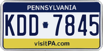 PA license plate KDD7845