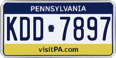 PA license plate KDD7897