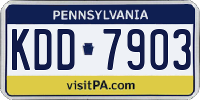 PA license plate KDD7903