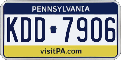 PA license plate KDD7906