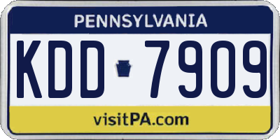 PA license plate KDD7909