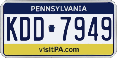 PA license plate KDD7949