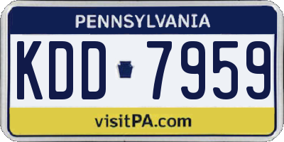 PA license plate KDD7959