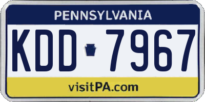 PA license plate KDD7967