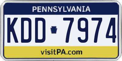 PA license plate KDD7974