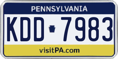 PA license plate KDD7983