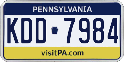 PA license plate KDD7984