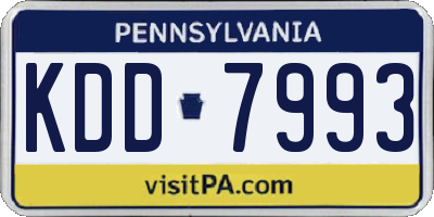 PA license plate KDD7993