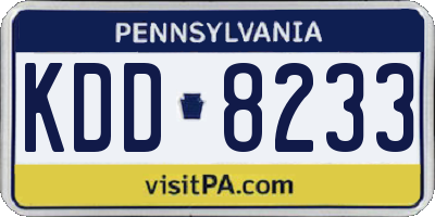 PA license plate KDD8233