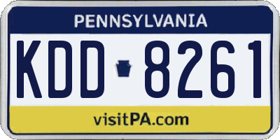 PA license plate KDD8261