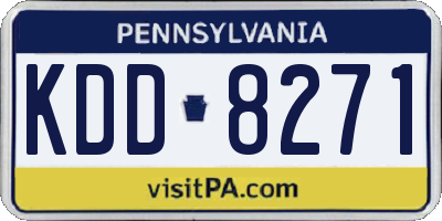 PA license plate KDD8271