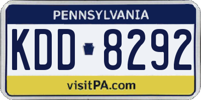PA license plate KDD8292