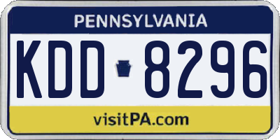 PA license plate KDD8296