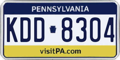 PA license plate KDD8304