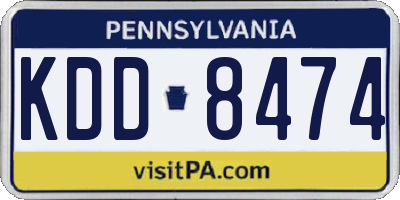 PA license plate KDD8474