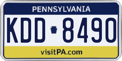 PA license plate KDD8490