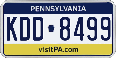 PA license plate KDD8499
