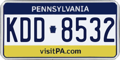 PA license plate KDD8532