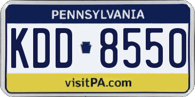 PA license plate KDD8550