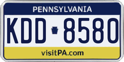 PA license plate KDD8580