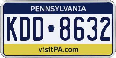 PA license plate KDD8632