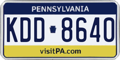 PA license plate KDD8640