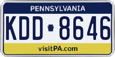 PA license plate KDD8646