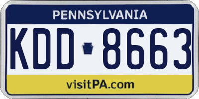 PA license plate KDD8663