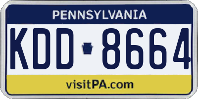 PA license plate KDD8664