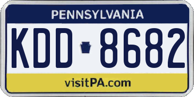 PA license plate KDD8682